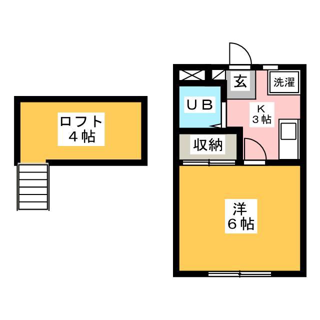 ファーストコート(1K/2階)の間取り写真