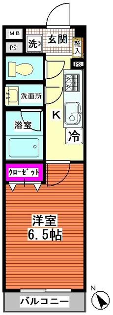 アルテ池上(1K/1階)の間取り写真