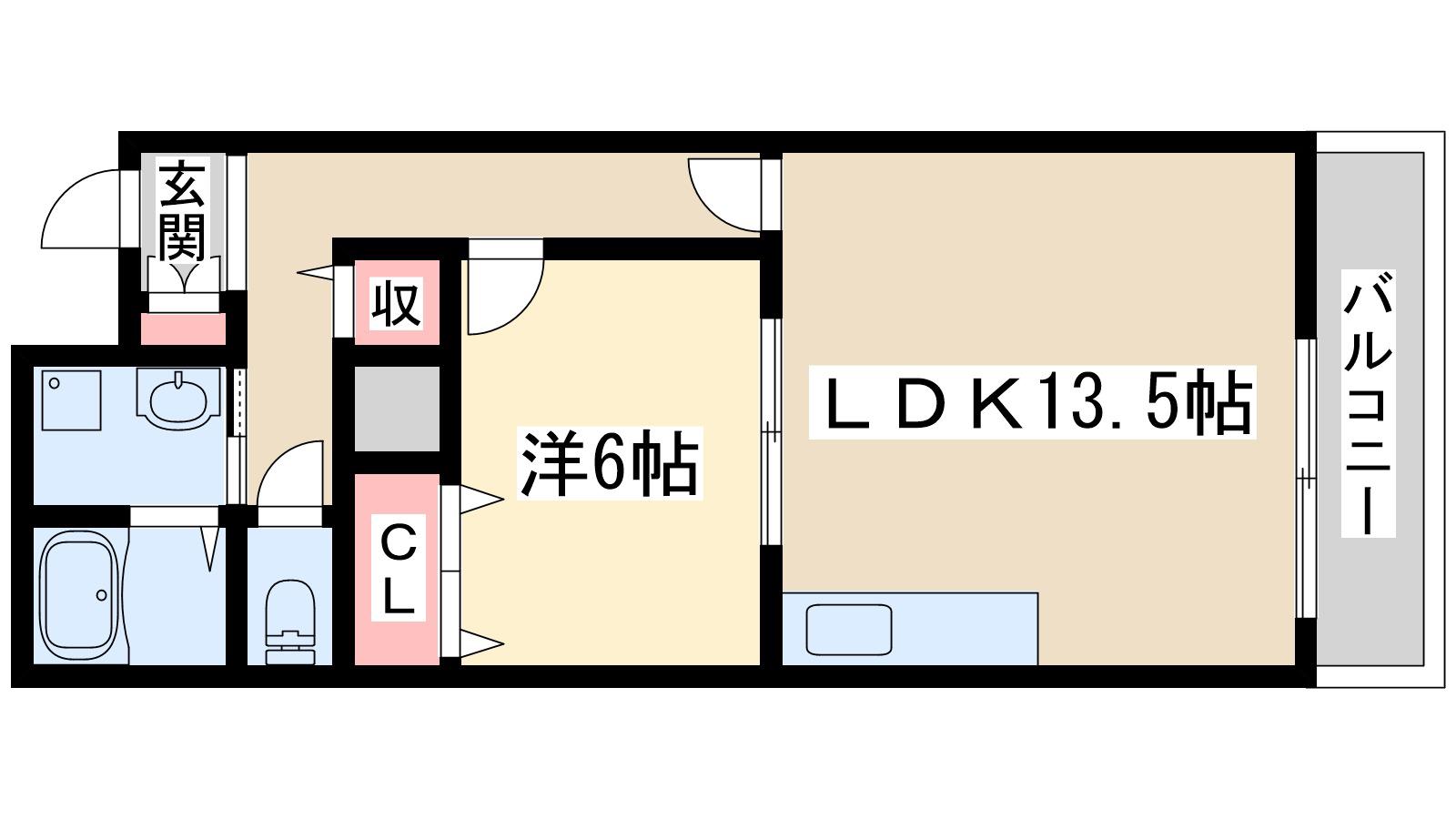 TAIS COURT KUNIJIMA(1LDK/2階)の間取り写真