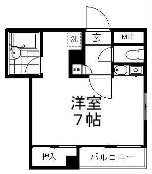 アークコート・エム(ワンルーム/4階)の間取り写真