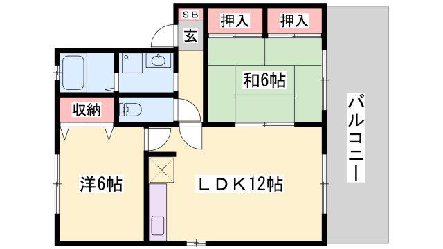 メゾンフィディリオ(2LDK/1階)の間取り写真