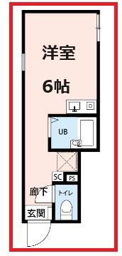 リバティ北千住(ワンルーム/2階)の間取り写真