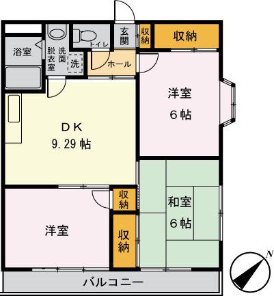 ハイラークカトウ(3LDK/4階)の間取り写真
