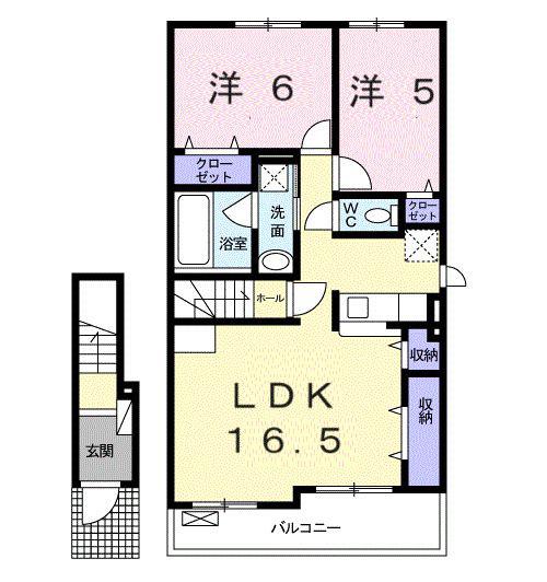 NOVA(2LDK/2階)の間取り写真