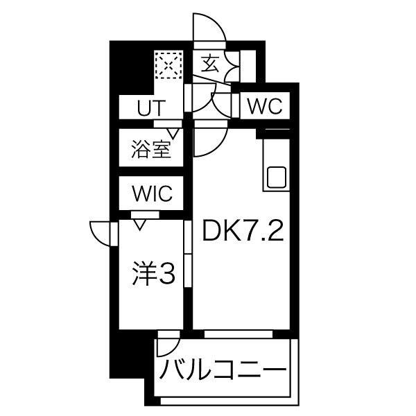 エスリード泉 外堀通(1DK/5階)の間取り写真