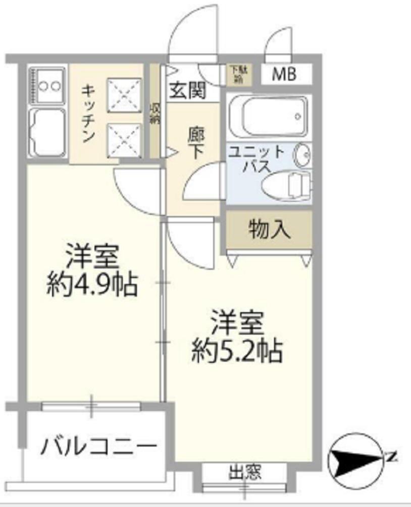 シティオ多摩川(2K/5階)の間取り写真