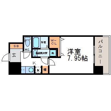 エクセルコート十間タワー(1K/15階)の間取り写真