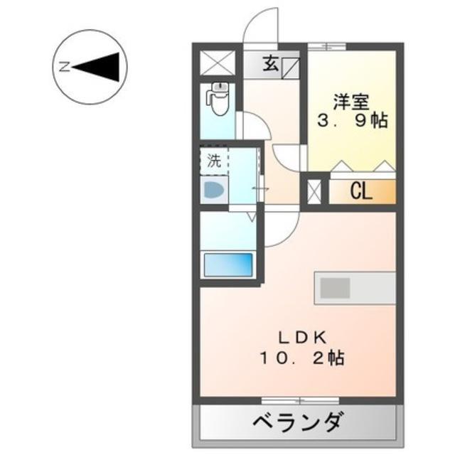 グラン フェリシア(1LDK/1階)の間取り写真