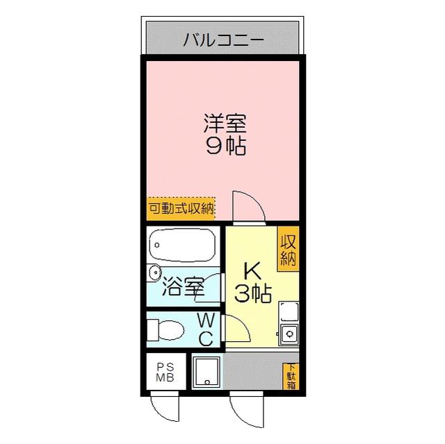 三記マンション弐号館(1K/3階)の間取り写真