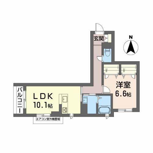エスポワール宮千代(1LDK/3階)の間取り写真