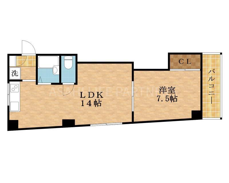 アメニティ・スエ(1LDK/4階)の間取り写真