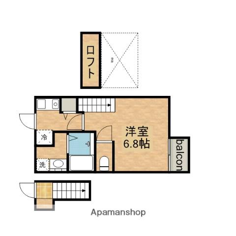 IMAZATOハイツ(1K/2階)の間取り写真