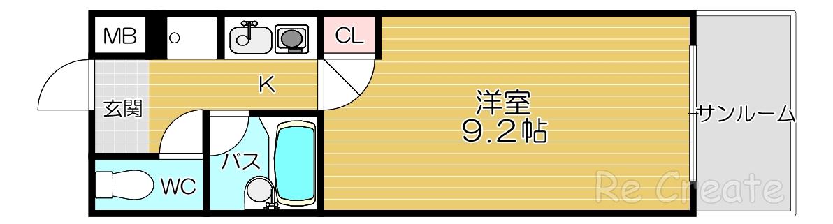高津ヒルトン(1K/3階)の間取り写真
