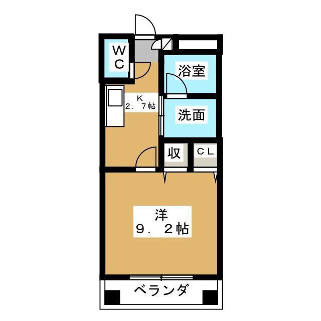CASA F(1K/2階)の間取り写真