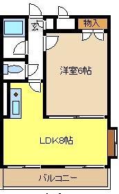 エスタ植田(1LDK/2階)の間取り写真