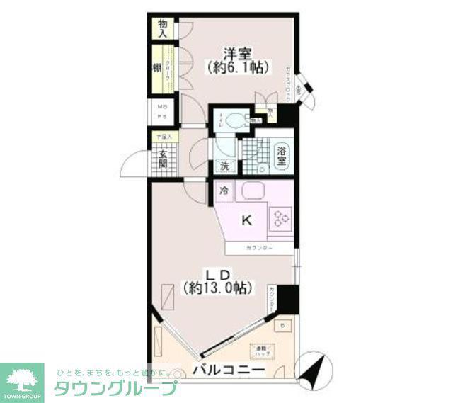 パークノヴァ向島(1LDK/6階)の間取り写真