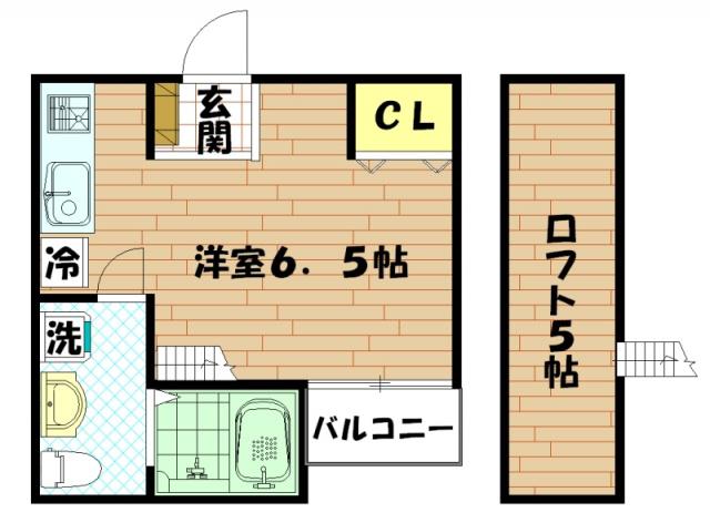 MIDWEYHILL板宿STA(1K/1階)の間取り写真