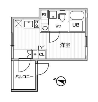 ファーレ恵比寿(ワンルーム/3階)の間取り写真