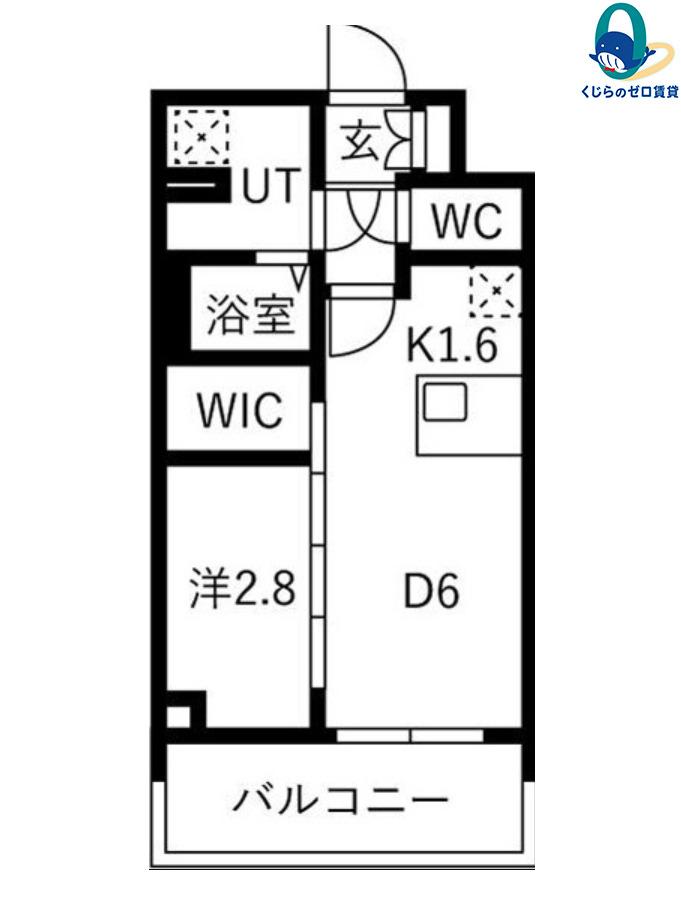 メイクスアート名古屋リニアFRONT(1DK/2階)の間取り写真