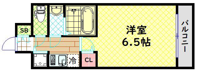 レオンコンフォート難波西II(1K/4階)の間取り写真
