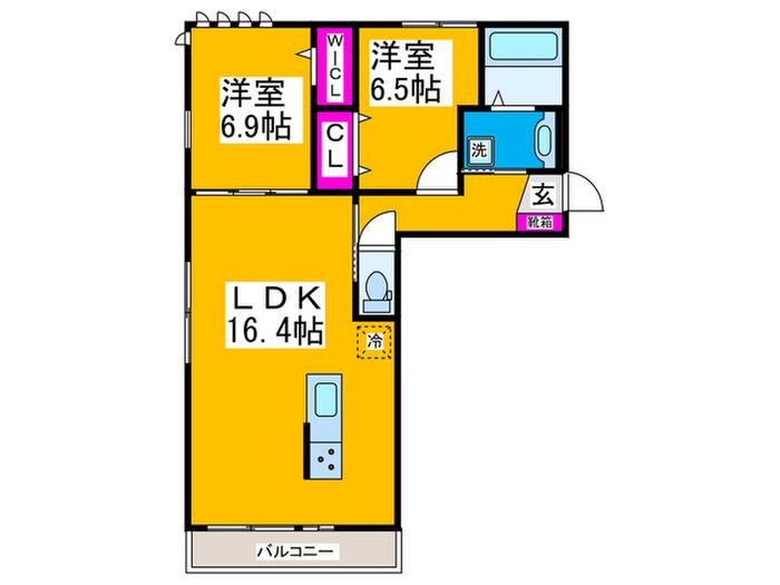 メゾン シュシュ(2LDK/2階)の間取り写真
