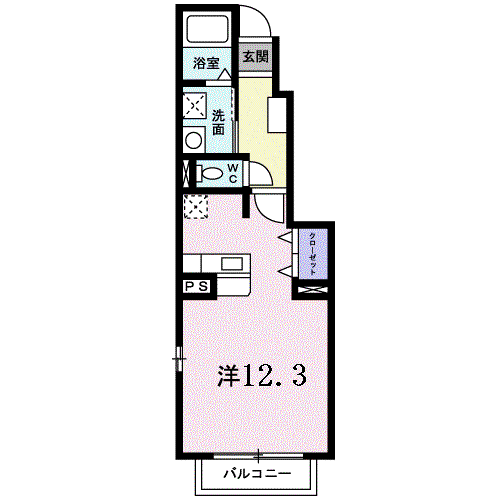 エトワール参番館(ワンルーム/1階)の間取り写真