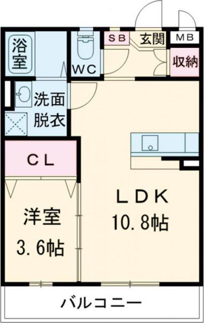 天草マリンヴュー(1LDK/2階)の間取り写真