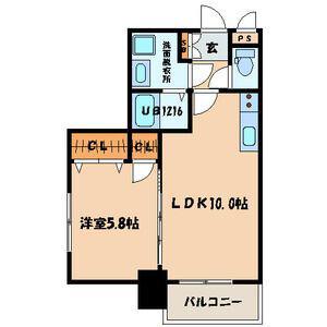 ERIOS COURT 中津口(1LDK/7階)の間取り写真