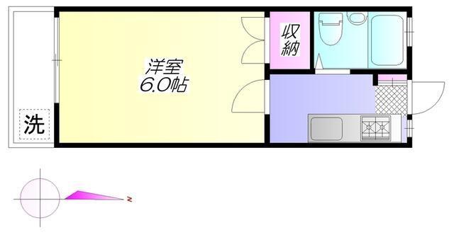 フラワーハイツ(1K/1階)の間取り写真
