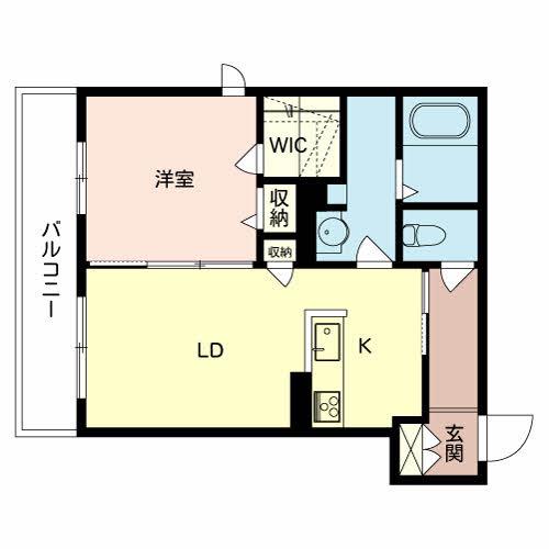 CASA GRACE(1LDK/3階)の間取り写真