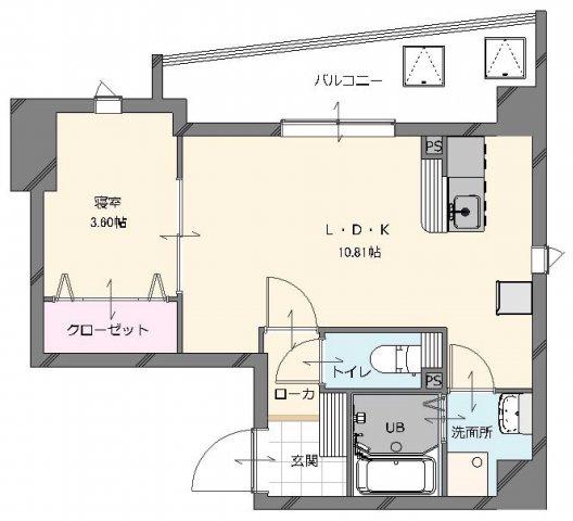 LA CIENEGA博多南(1LDK/4階)の間取り写真