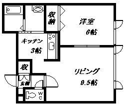 LITO(1LDK/2階)の間取り写真