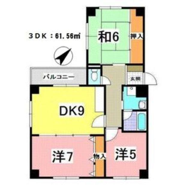 ベルトピア西明石6(3DK/1階)の間取り写真