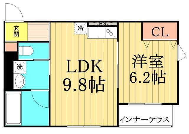 アイリスII(1LDK/2階)の間取り写真