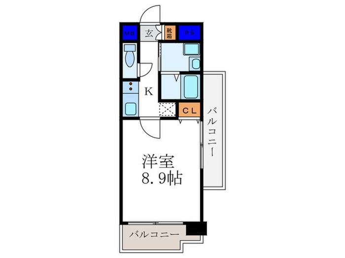 フォース三条(1K/2階)の間取り写真