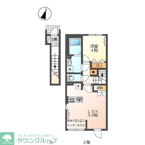 グランコート西本町(1LDK/2階)の間取り写真