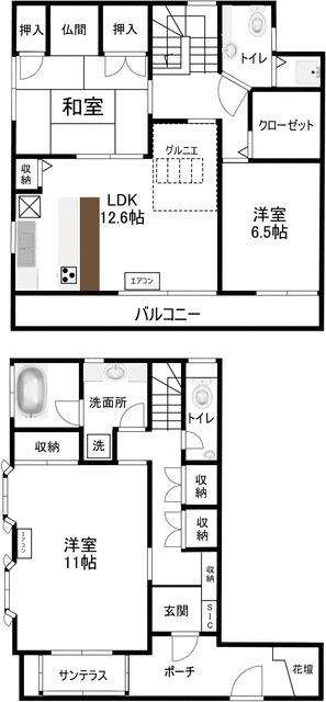 東急東横線 日吉駅(神奈川) 徒歩15分 2階建 築36年(3LDK/1階)の間取り写真