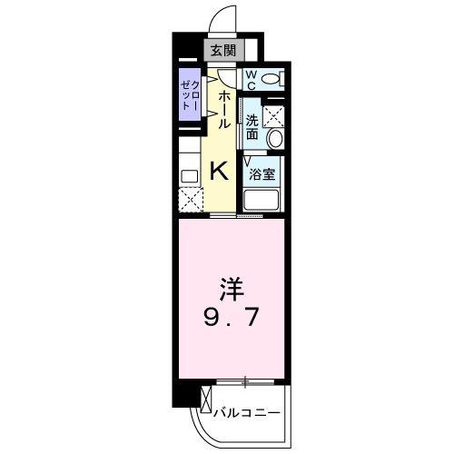 エムウッドグラツィア(1K/4階)の間取り写真
