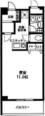 ゼフィルス C棟(1K/3階)の間取り写真