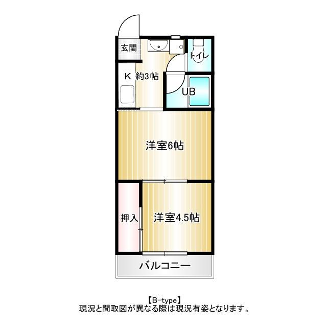 コーポ千里(2K/1階)の間取り写真