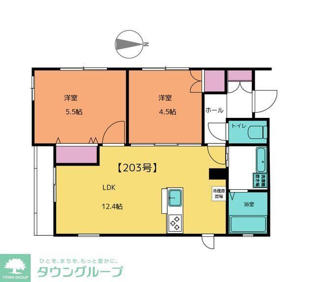 フェリーチェ(2LDK/2階)の間取り写真