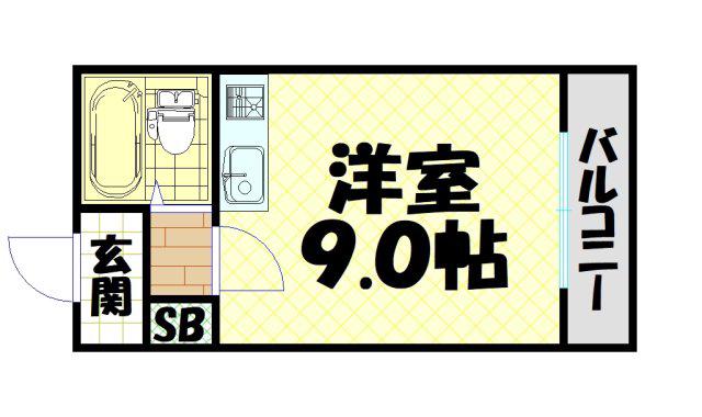 北堀江レジデンス(ワンルーム/9階)の間取り写真