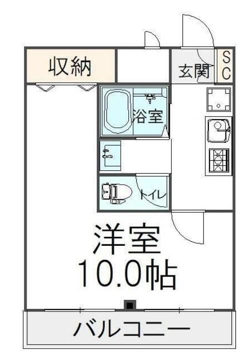 レジデンスGENSEI(1K/4階)の間取り写真