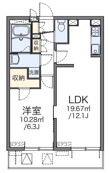 ルミエール駒場東大(1LDK/3階)の間取り写真
