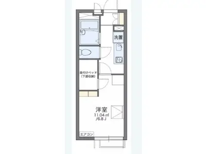 レオパレス歩(1K/2階)の間取り写真