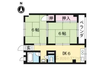 サンハイム笹野(2DK/3階)の間取り写真