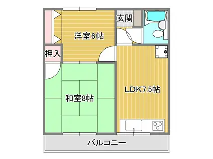 メゾンあゆみ(2DK/1階)の間取り写真