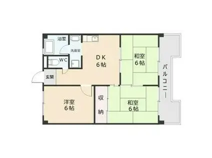 メゾンドールサカエ(3DK/3階)の間取り写真