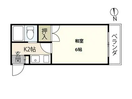 リーベ宇品1(1K/3階)の間取り写真