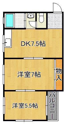 マキシム貴船(2DK/3階)の間取り写真